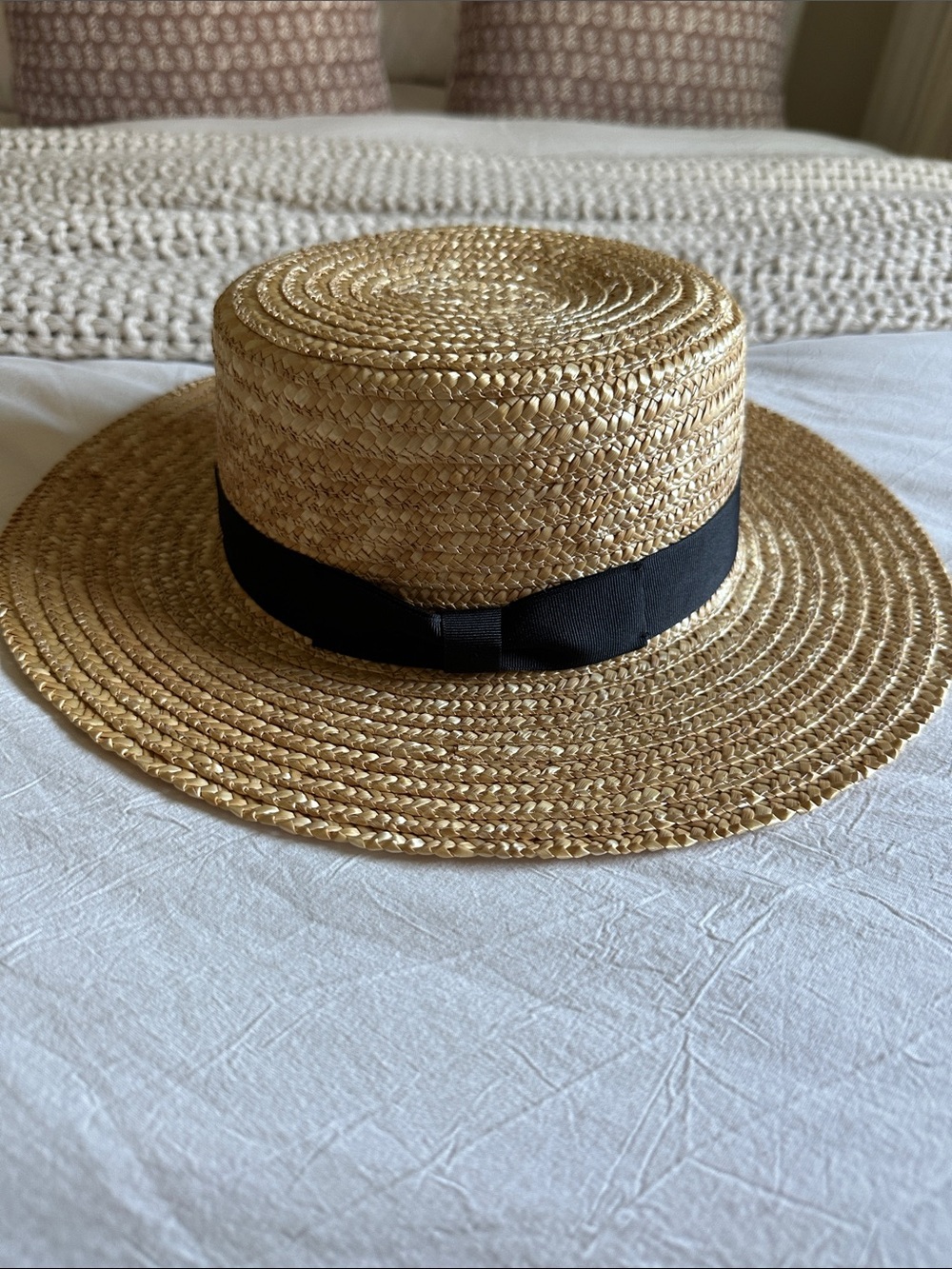 Lack Of Color Natural Straw Hat with Black Logo Tag